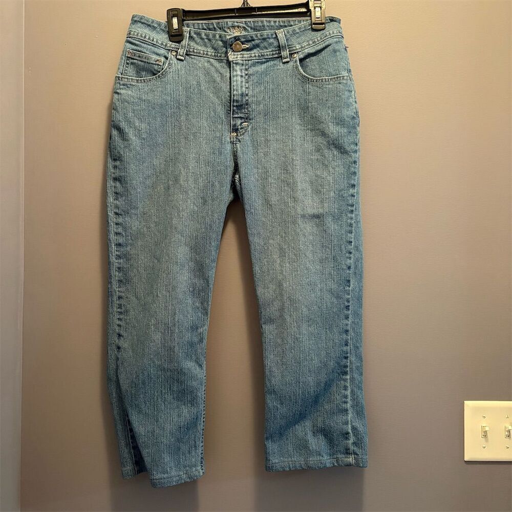 Riders by Lee Women's Capri Jeans Size 14 Blue Medium Wash Denim